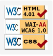 Logos de uso de HTML e CSS válidos e cumprimento de accesibilidade nivel AA